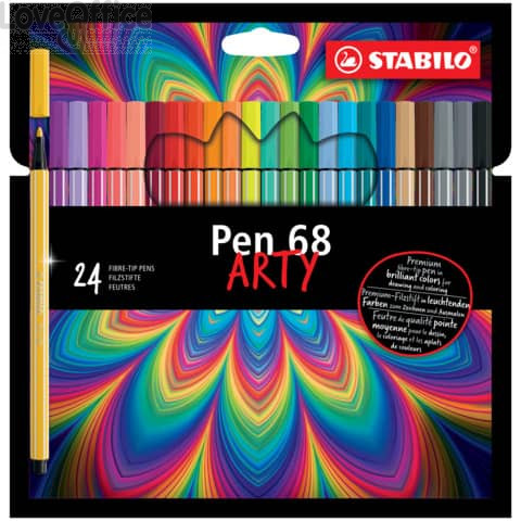 Pennarelli Stabilo Pen 68 arty - tratto 1 mm - colori assortiti (conf.24 pezzi)