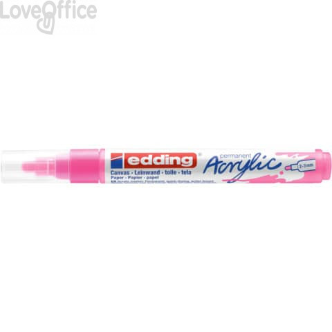 Pennarello acrilico Edding 5100 - punta tonda 2-3 mm Tratto medio - Rosa fluo - 4-5100069