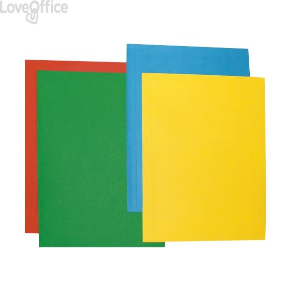 Color Brefiocart - Cartelline Cartoncino senza lembi - 200 g/m² - 33x25 cm - Rosso (conf.25)
