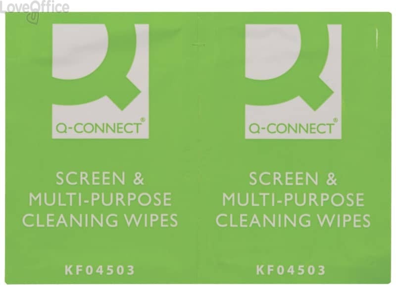 Salviette di pulizia multiuso Q-Connect senza alcool - KF04503A (conf. da 60 bustine singole)