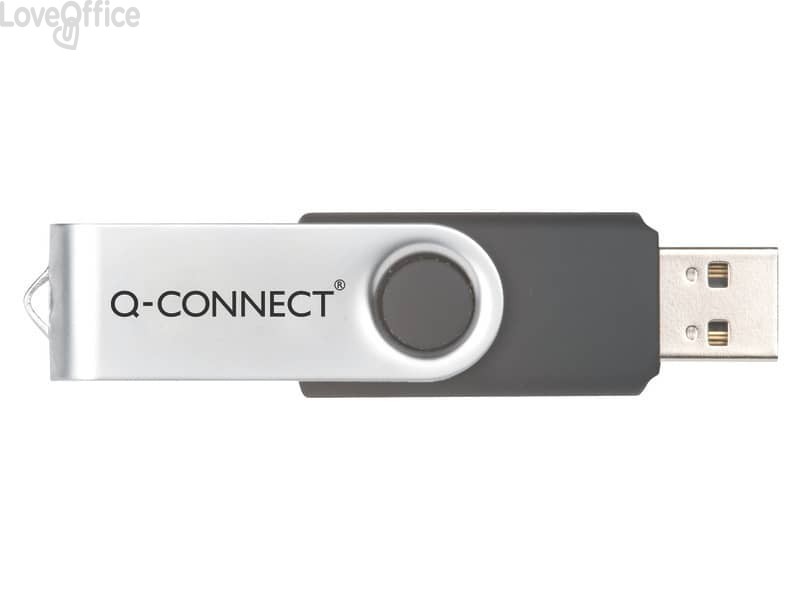 Chiavetta USB Q-Connect 2.0 nero 4 GB con cappuccio di protezione KF41511