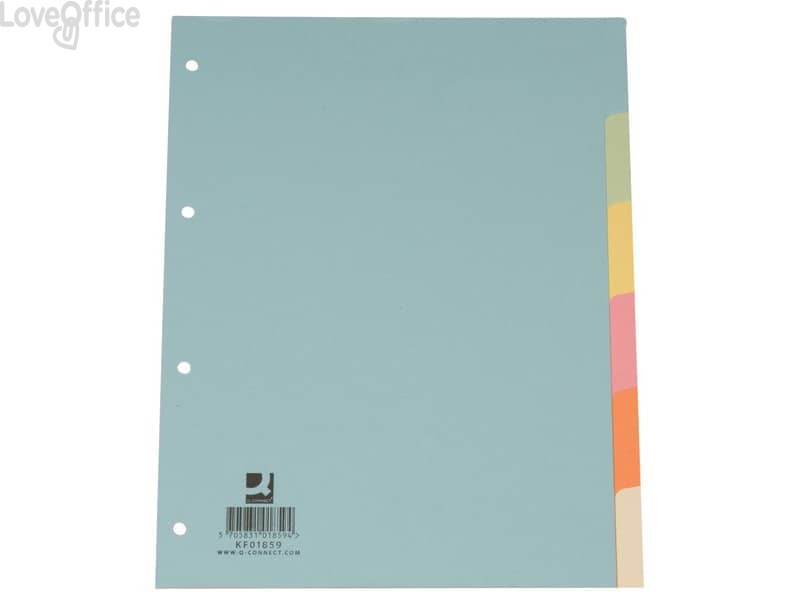 Divisori colorati Q-Connect assortiti 22,3x29,7 cm cartoncino manilla KF01859 (6 fogli)