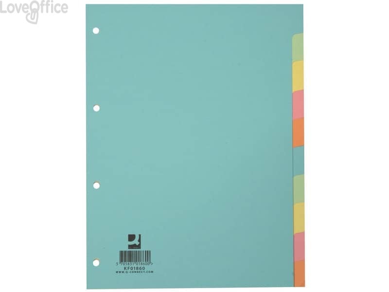Divisori colorati Q-Connect Assortito A4 cartoncino manilla - 175 g/m² - KF01860 (10 fogli)