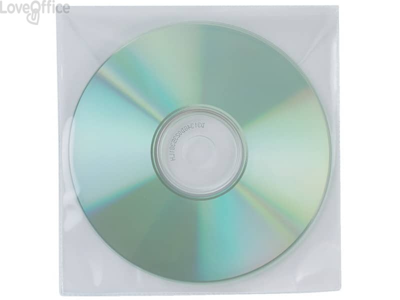 Tasca per CD/DVD Q-Connect polipropilene 120 µm senza foratura (conf.50)