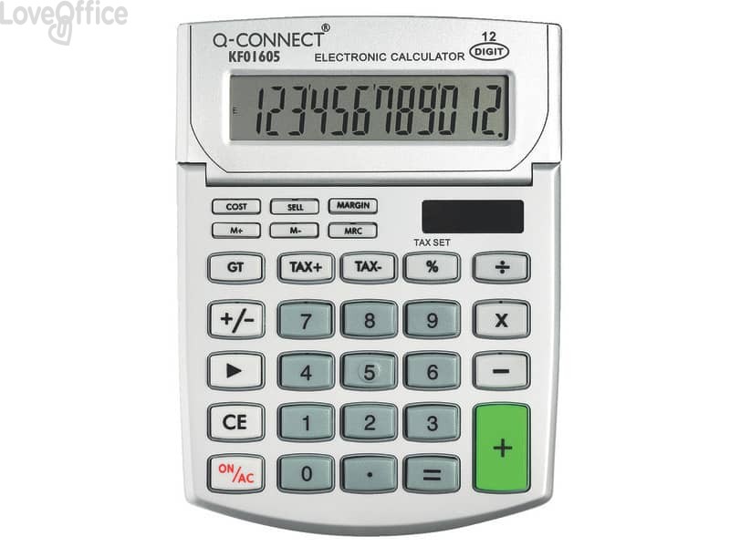 Calcolatrice solare da tavolo Q-Connect media 12 a cifre KF01605