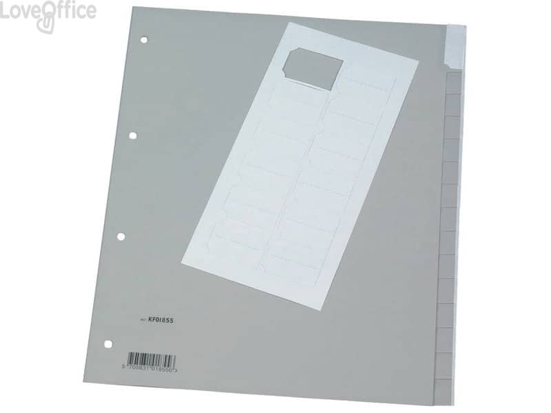 Divisore neutro Q-Connect grigio XL 24x29,7 cm ppl 15 fogli KF01855