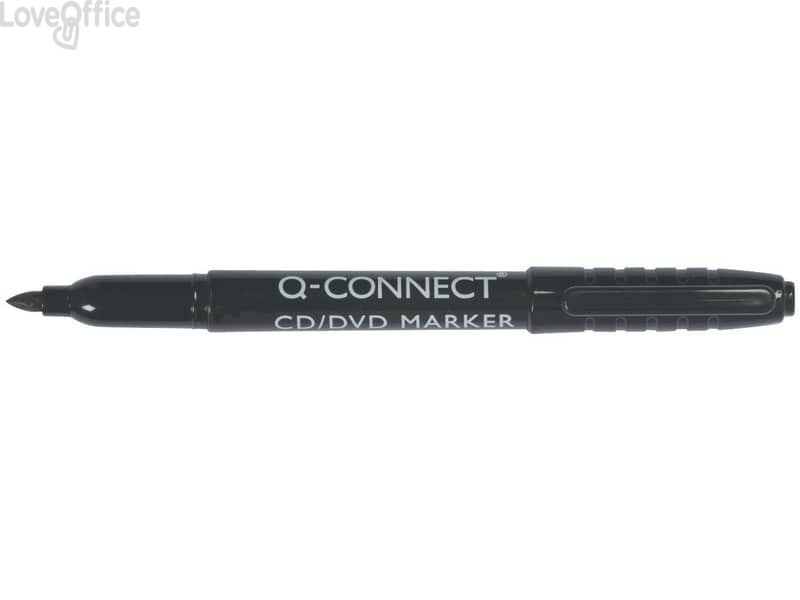Pennarelli indelebili per CD Q-Connect punta tonda 1 mm nero KF02300 (conf. da 10)