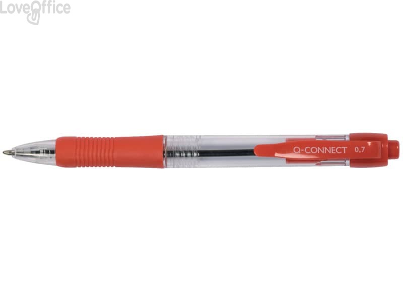 Penne a sfera a pulsante Q-Connect - M - Rosso - 0,7 mm (conf.10)