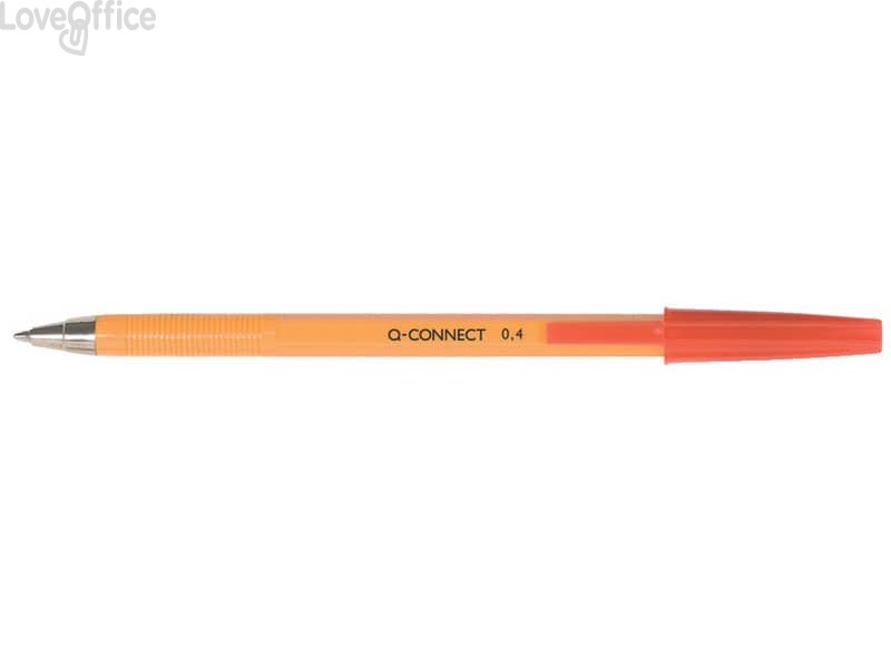 Penne a sfera Q-Connect - F - Rosso - 0,4 mm (conf.20)