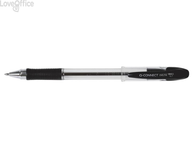 Penna a sfera Q-Connect Delta punta 0,7 mm nero KF00375
