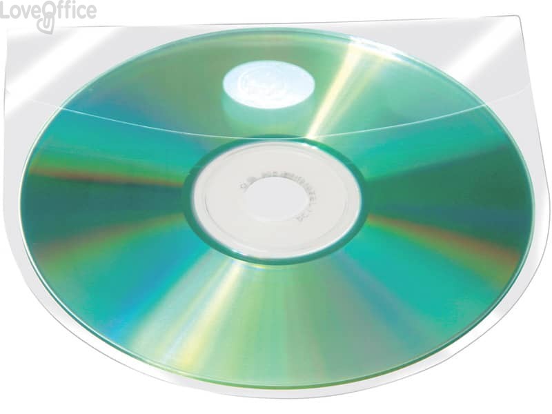 Custodia per CD/DVD autoadesiva Q-Connect 12,6x12,6 cm Trasparente - KF27032 (conf. 100)