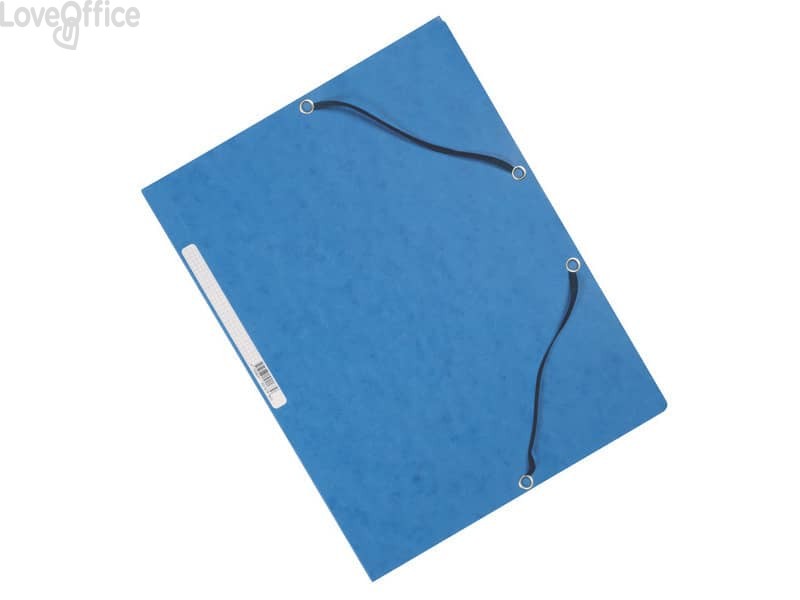 Cartelline a 3 lembi con elastico Q-Connect Blu 24,3x32 cm cartoncino manilla 375 g/m² (conf.10)