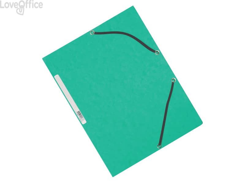 Cartelline a 3 lembi con elastico Q-Connect Verdi 24,3x32 cm cartoncino manilla 375 g/m² (conf. da 10)