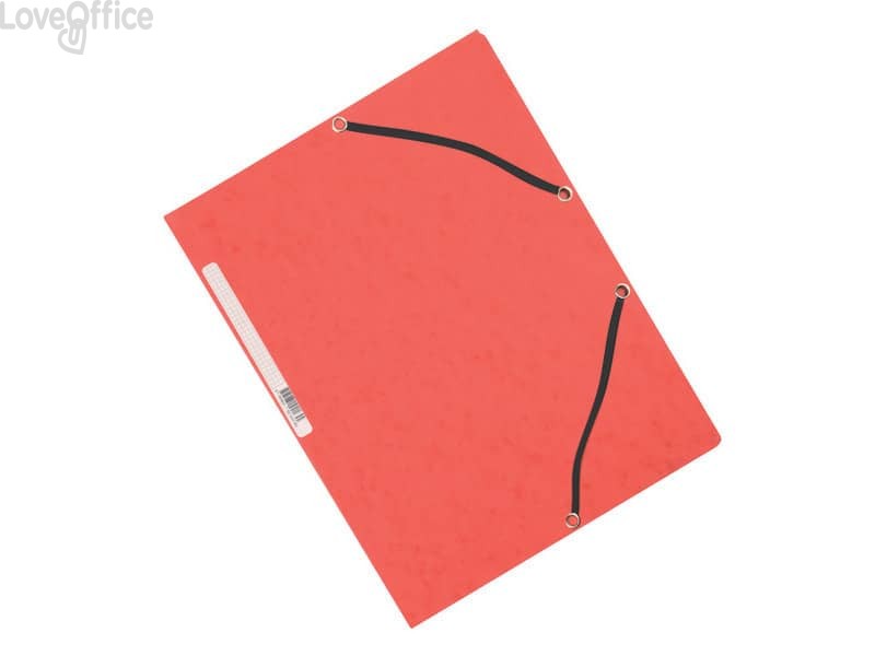 Cartelline a 3 lembi con elastico Q-Connect Rosse 24,3x32 cm cartoncino manilla 375 g/m² (conf. da 10)