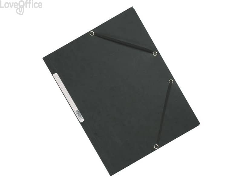 Cartelline a 3 lembi con elastico Q-Connect Grigie 24,3x32 cm cartoncino manilla 375 g/m² (conf.10)