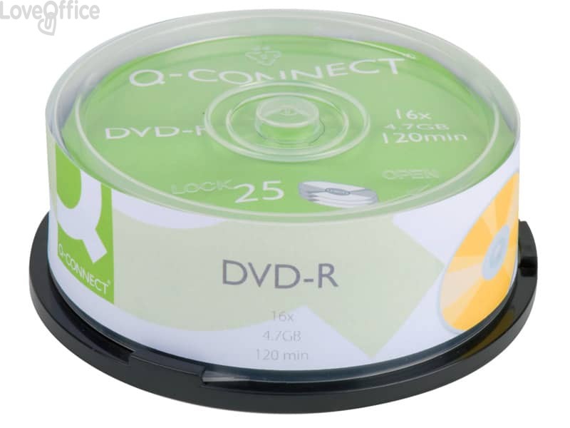 DVD-R Q-Connect Spindle 16x 120 min non stampabile - KF00255 (conf.da 25 pezzi)