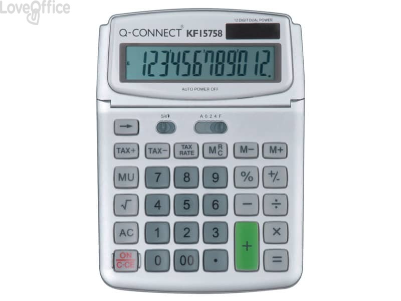 Calcolatrice solare da tavolo Q-Connect grande 12 cifre KF15758