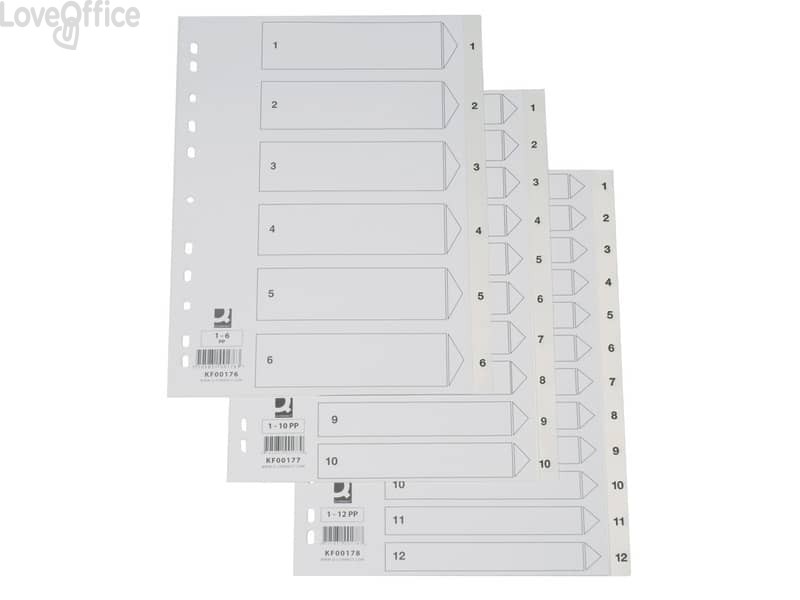 Divisore numerico Q-Connect Bianco 22,5x29,7 cm ppl 1-12 KF00178