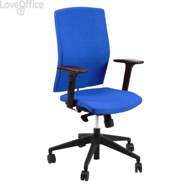Sedia ergonomica da ufficio EUROPA UNISIT - ignifugo Blu - Base Nera - EUE/IB