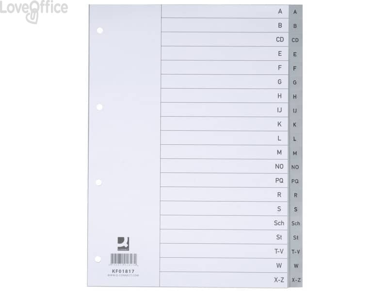 Divisori alfabetici Q-Connect A-Z 22,5x29,7 cm grigio KF01817 (20 pagine)