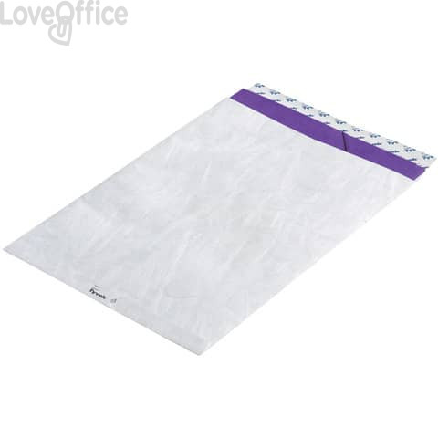 Buste a sacco piatte con strip Bianche 30,5x39,4 cm - Tyvek formato E4 - 55g/m² (conf.500)