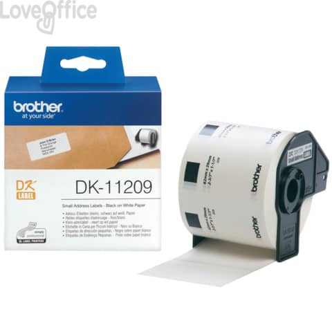 Rotolo da 800 etichette adesive in carta Nero/Bianco Brother 29 x 62 mm DK11209