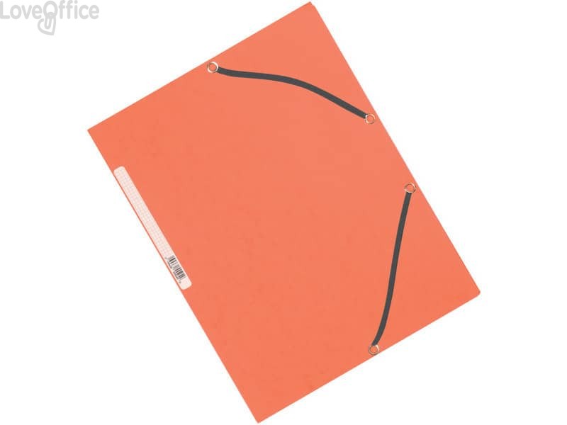 Cartelline a 3 lembi con elastico Q-Connect Arancio 24,3x32 cm cartoncino manilla 375 g/m² (conf.10)