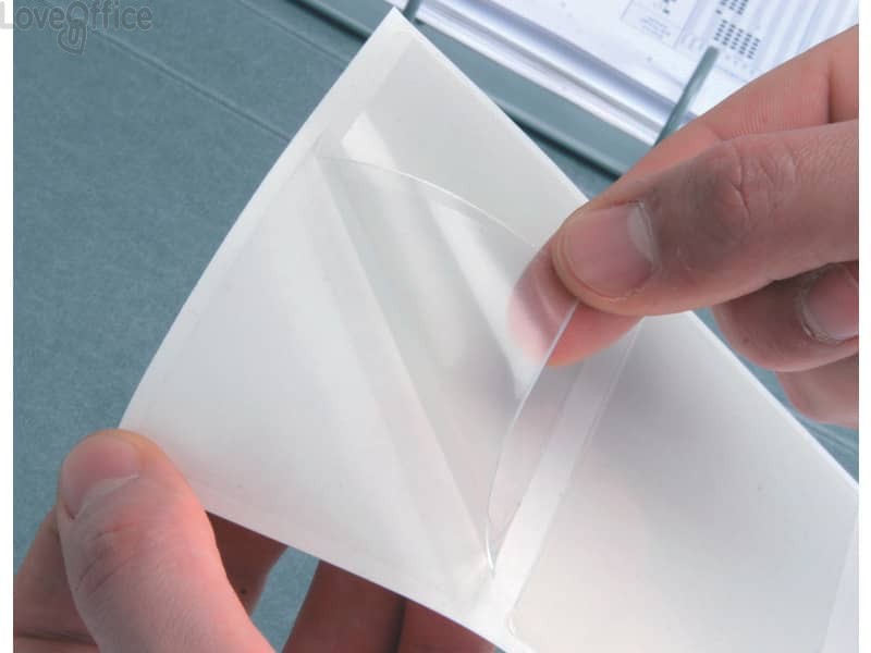 Tasche adesive trasparenti A5 - con targhette - Q-Connect (conf.10)