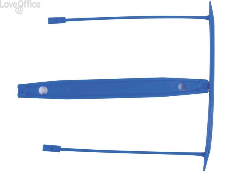 Clip fermafogli Q-Connect blu passo 8 cm conf. 100 pezzi