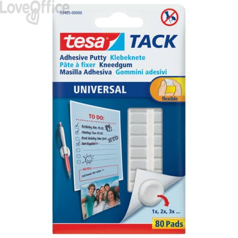Pasta adesiva TACK® putty personalizzabile e modellabile 50 g Tesa - 59405-00000-00 (conf.80)