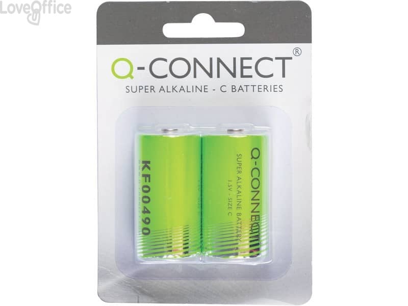 Batterie Pila Torcia alcaline Q-Connect C 1.5 V C 1,5 V - KF00490 (conf.2)