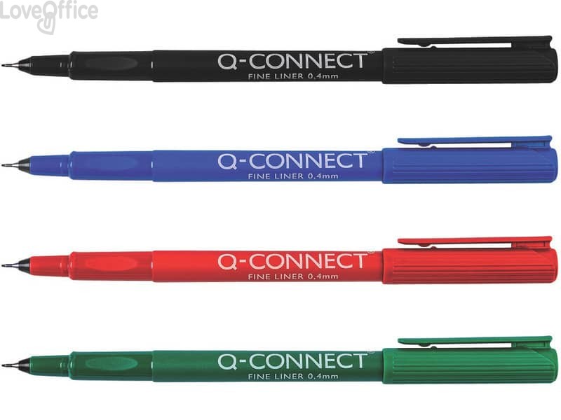 Fineliner Q-Connect 0,4 mm Verde (conf. da 10)