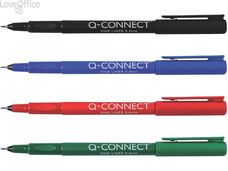 Fineliner Q-Connect 0,4 mm Nero (conf. da 10)