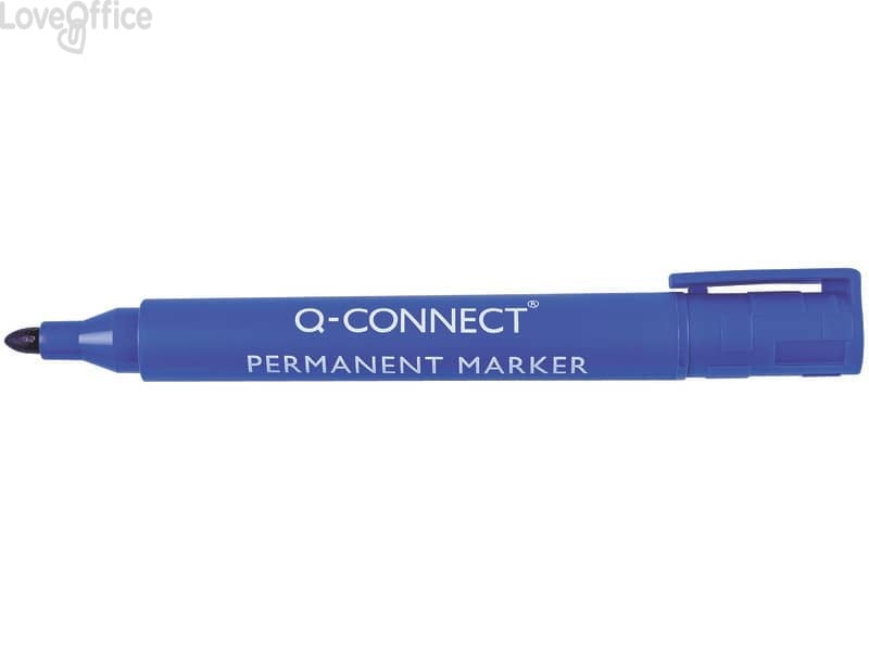 Pennarelli indelebili Q-Connect punta tonda 2-3 mm blu (conf. da 10)