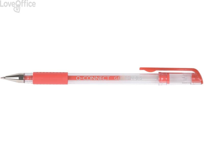 Penne a sfera inchiostro gel Q-Connect con cappuccio 0,35 mm rosso (conf. da 10)