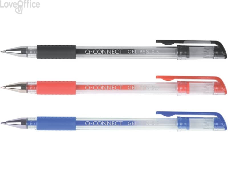 Penne a sfera inchiostro gel Q-Connect con cappuccio 0,35 mm Nero KF21716 (conf.10)