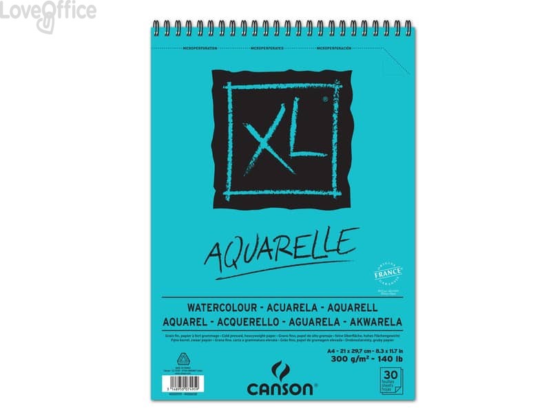 Album spiralato Canson - XL - Watercolour Bianco 300 g/m² 30 fogli A4 C400039170