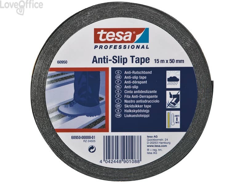 Nastro antisdrucciolo Tesa Anti Slip Professional 50mmx15m nero 60950-00001-00