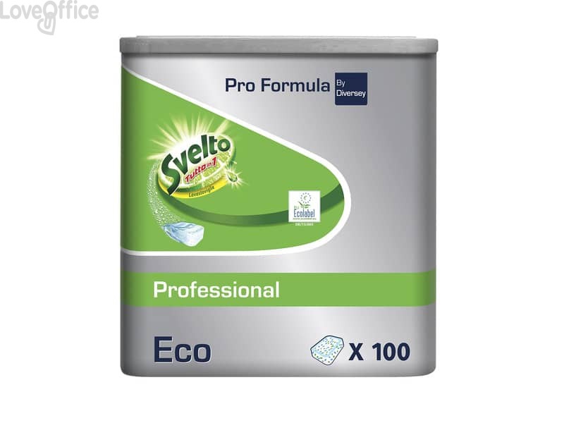 Detergente per lavastoviglie 3 in 1 Svelto ECO Professional Bianco - 100904028 (conf.100 pastiglie 20 g)