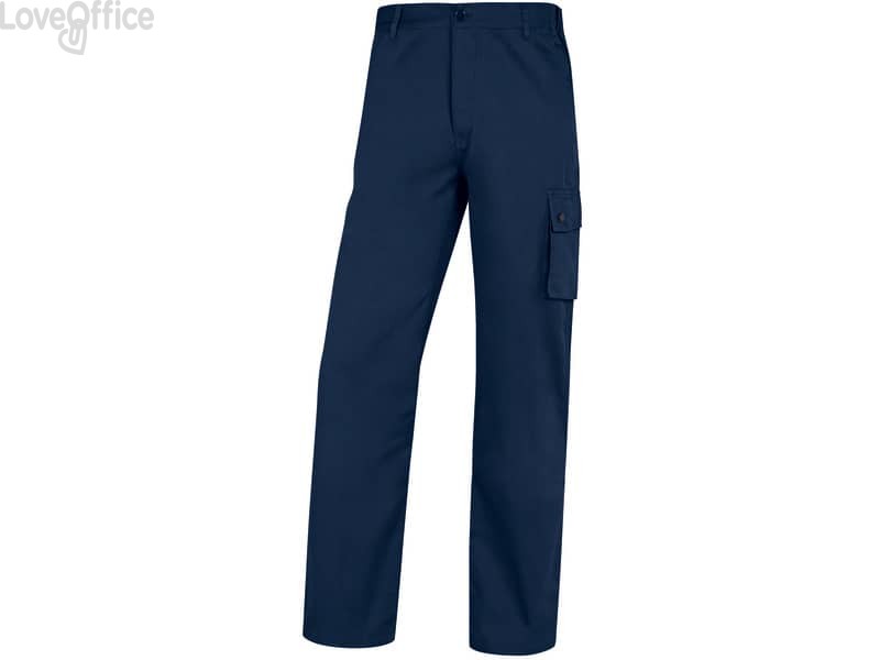 Pantaloni da lavoro Delta Plus Palig in cotone con elastico - 5 tasche blu - L