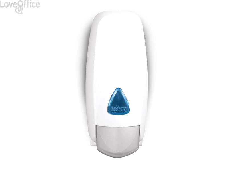 Dispenser sapone con cartuccia rigida QTS in ABS con capacità 1000 ml Bianco con vetrino Blu