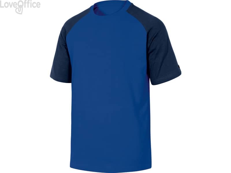 T-Shirt Mach Delta Plus bicolore girocollo manica cotone azzurro-blu - XL - GENOABMXG
