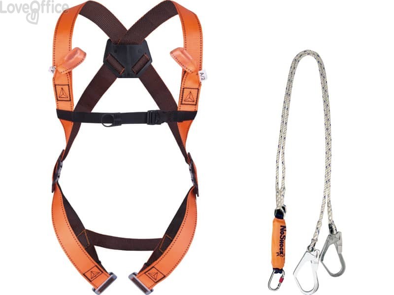 Kit anti-caduta Imbracatura 2 punti di ancoraggio arancio - Dispositivi di sicurezza DELTA PLUS - ELARA280