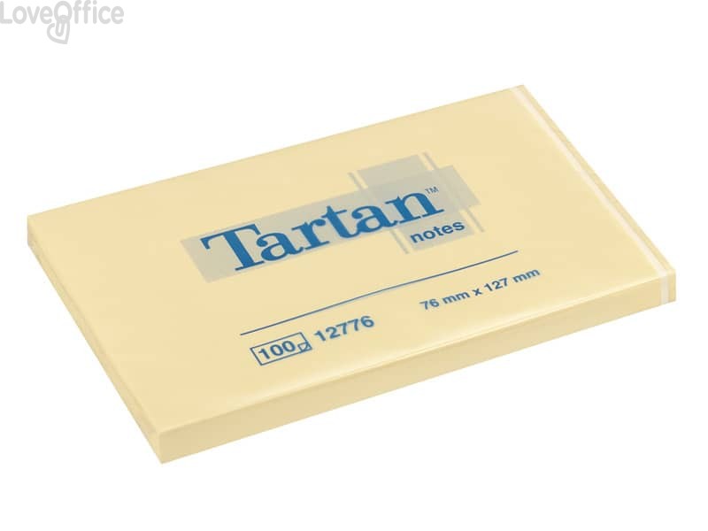 Foglietti riposizionabili Tartan™ Notes 100 fogli 63 g/m² Giallo 127x76mm - 655 Yellow (conf. 12 blocchetti)