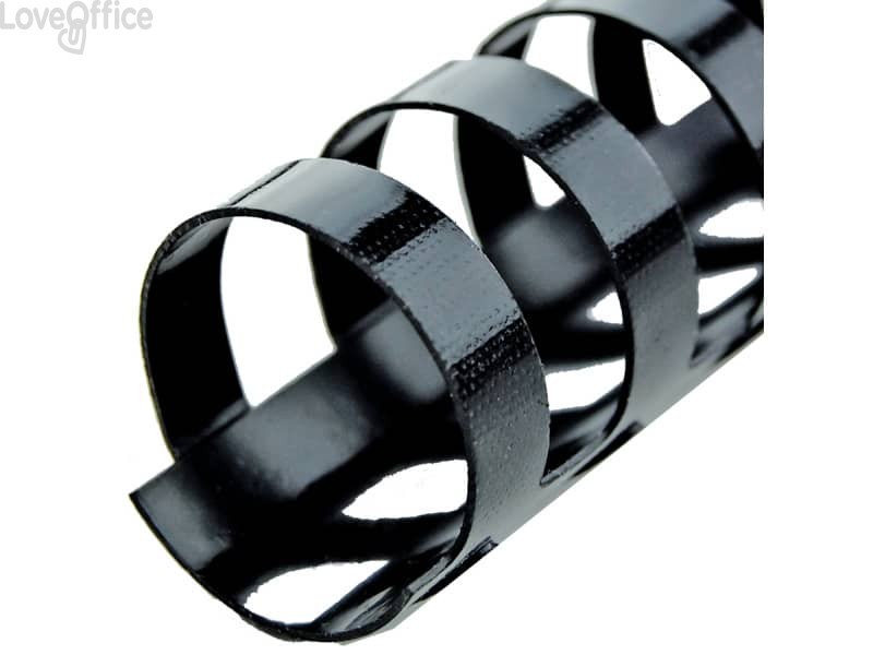 Dorsi plastici a 21 anelli GBC CombBind 19 mm - fino a 165 fogli A4 Nero - 4028601 (conf.100)