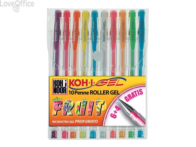 Penne gel colori profumati KOH-I-NOOR 0,7mm Assortito - NAGP10F (conf.10)