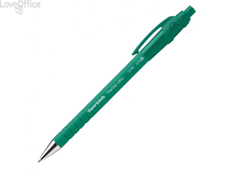 Penne a sfera a scatto Paper Mate Flexgrip Ultra - M - 1,0 mm Verde (conf.12)