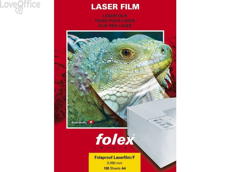 Film per stampanti laser Folex A3 - 90 µm - Trasparente finitura traslucida - Folaproof (conf.100)