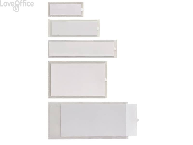 Portaetichette adesive Sei Rota IesTI A3 - 3,2x12,4 cm - Inserto in cartoncino escluso - Trasparenti (conf.100)
