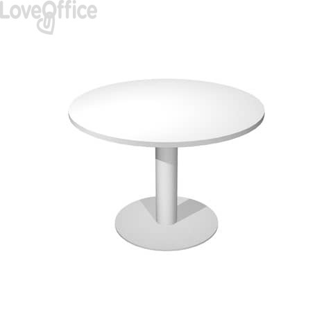 Tavolo riunione con gamba metallo Artexport Flex Ø 120 cm bianco/grigio